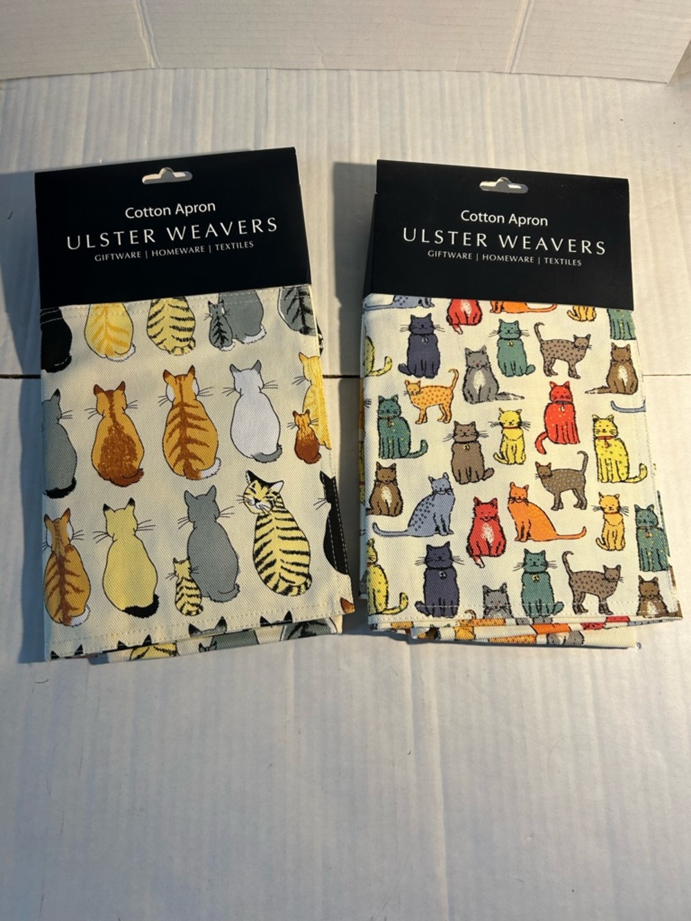 Ulster Weavers Cotton Aprons - Colorful Cat Prints set of 2